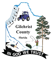 Map of Florida highlighting Gilchrist County
